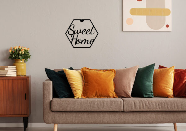 Wanddeko Sweet Home Honeycomb Format